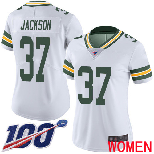 Green Bay Packers Limited White Women #37 Jackson Josh Road Jersey Nike NFL 100th Season Vapor Untouchable